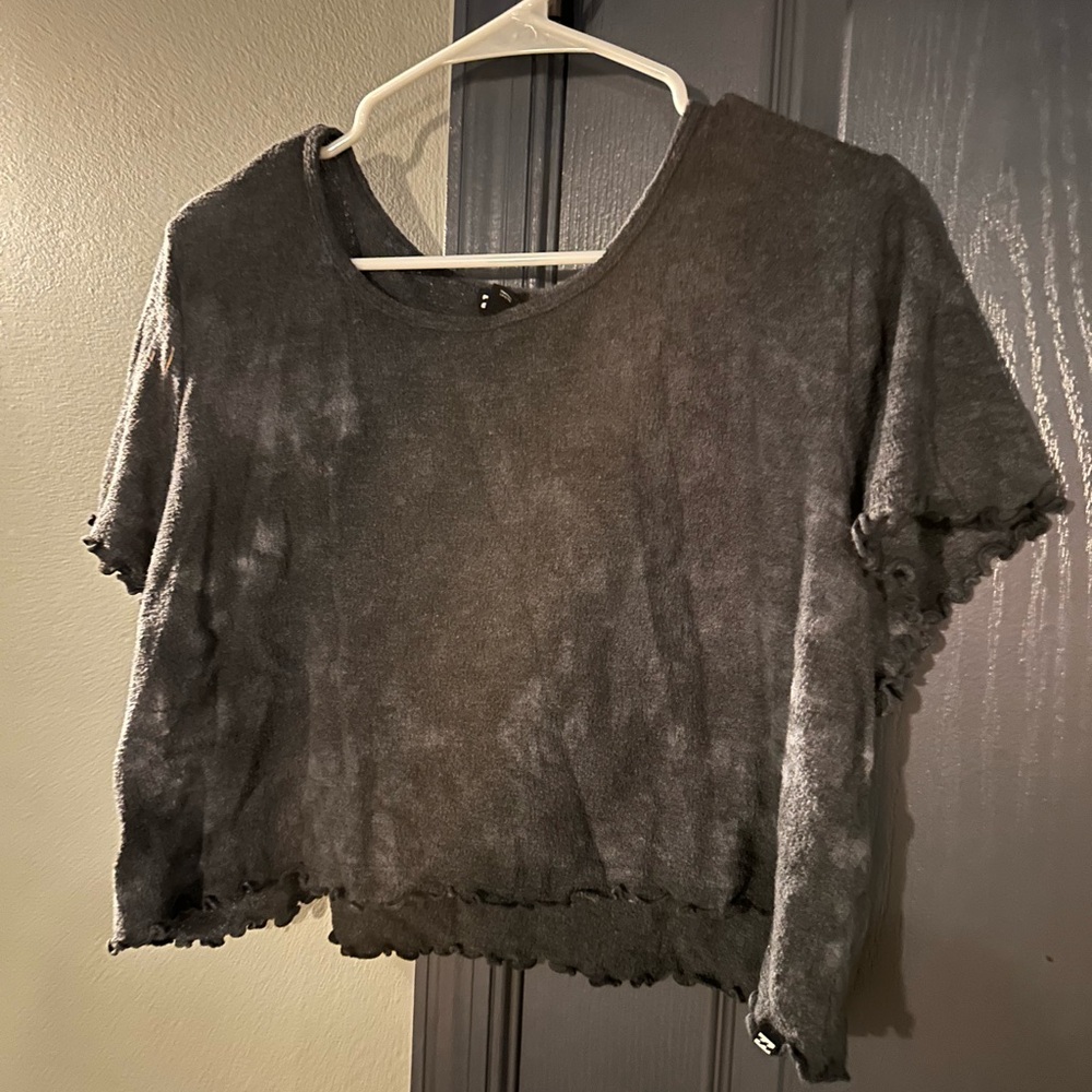 Blue/ grey Women's crop top and matching shorts